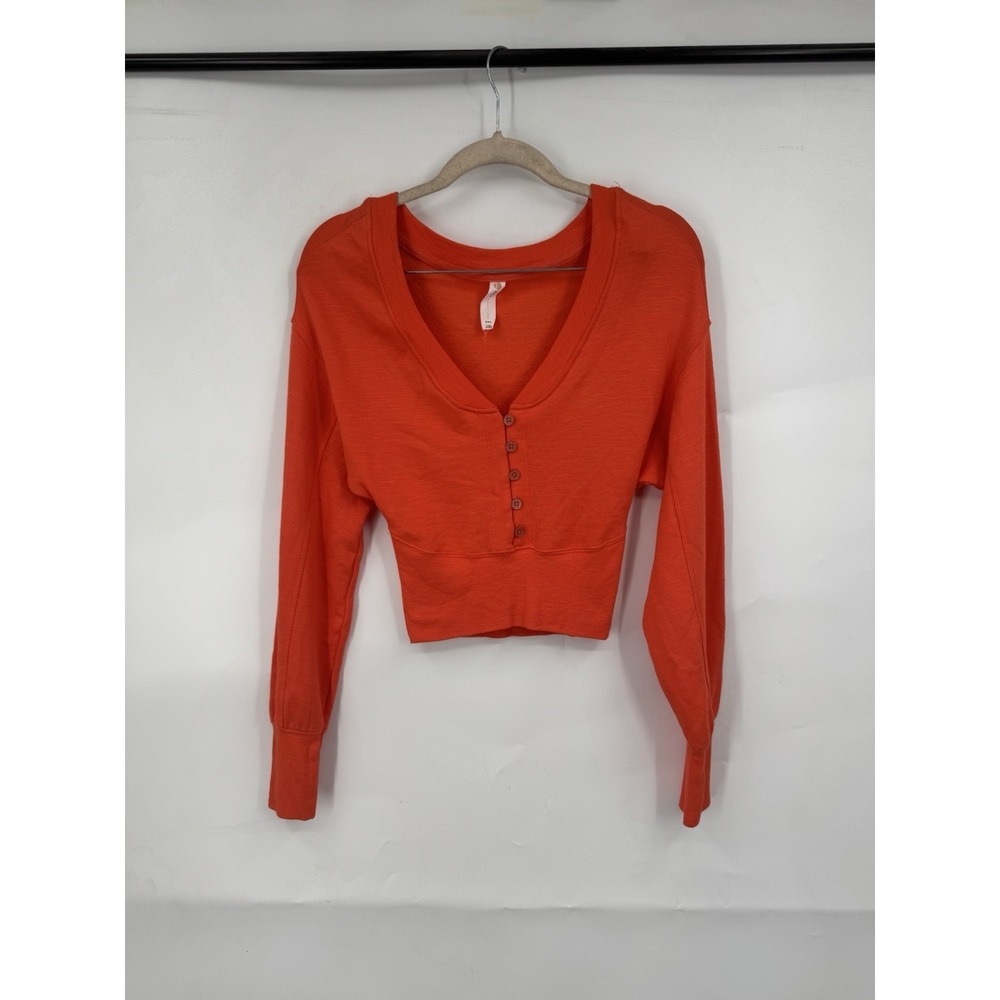 Daily Practice Anthropologie Orange Crop Lightweight Sweater Women XXS Bohemian
